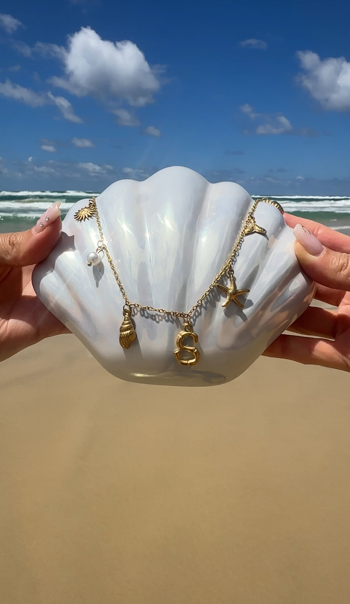 OCEAN INITIAL NECKLACE $39.95